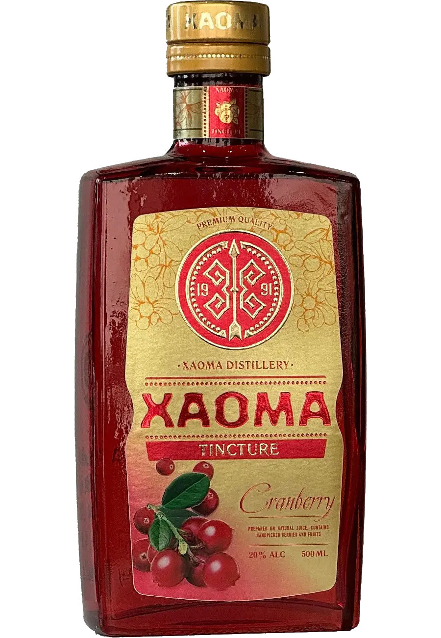 XAOMA Cranberry vodka bottle