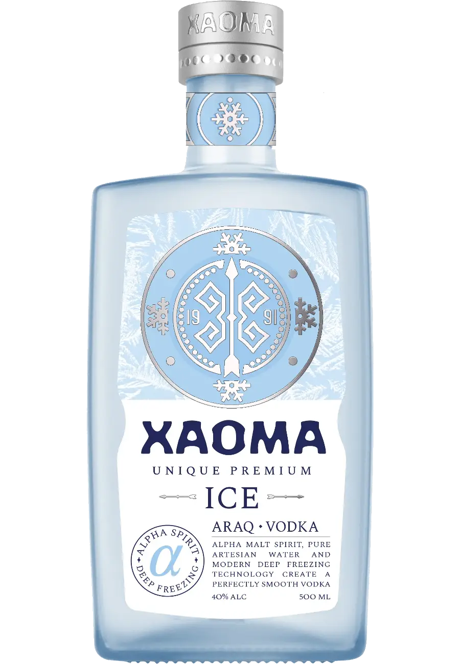 XAOMA Ice vodka bottle