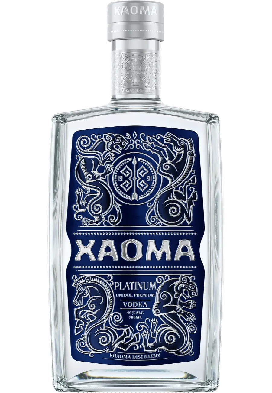 XAOMA Platinum vodka bottle