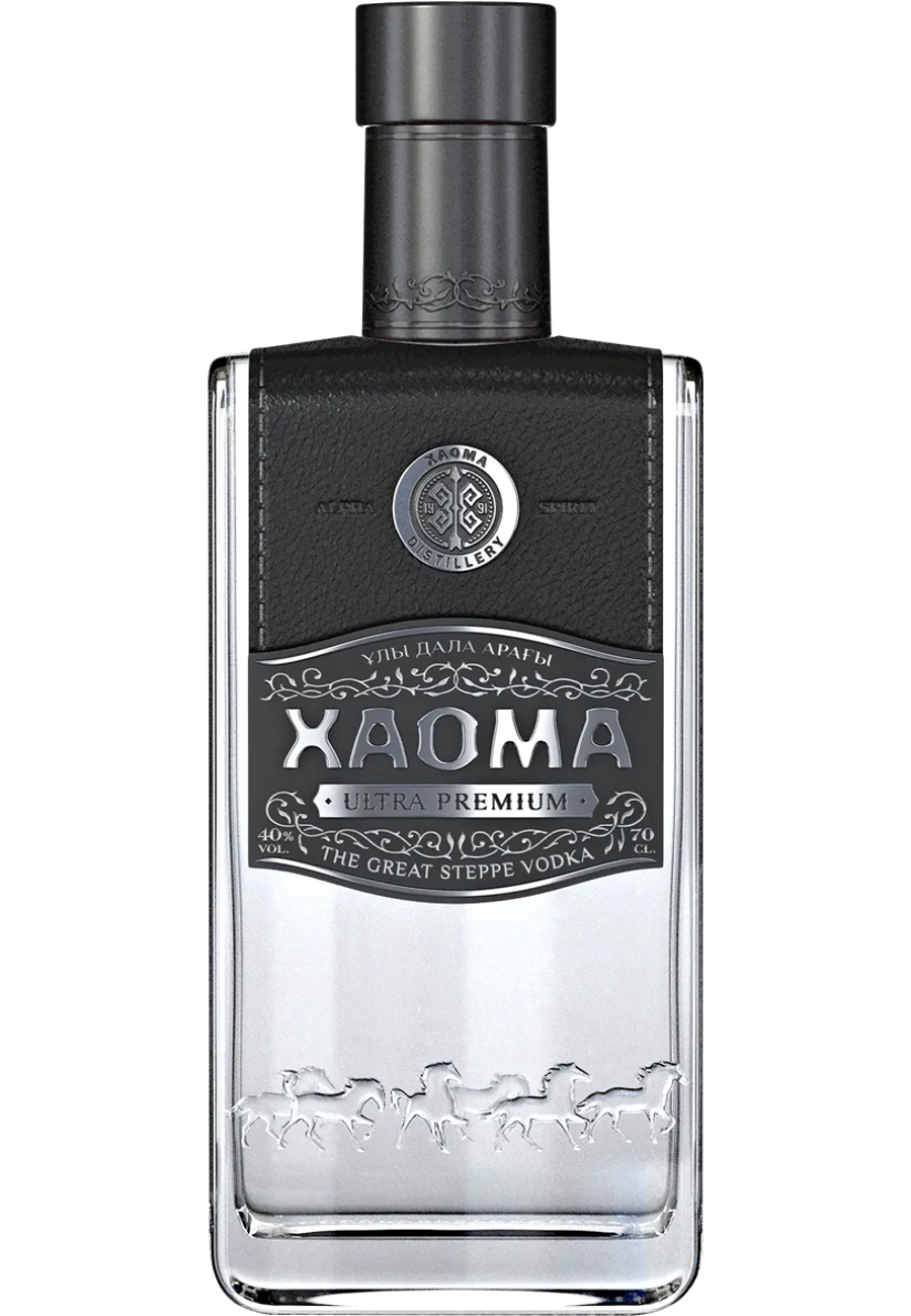 XAOMA vodka bottle