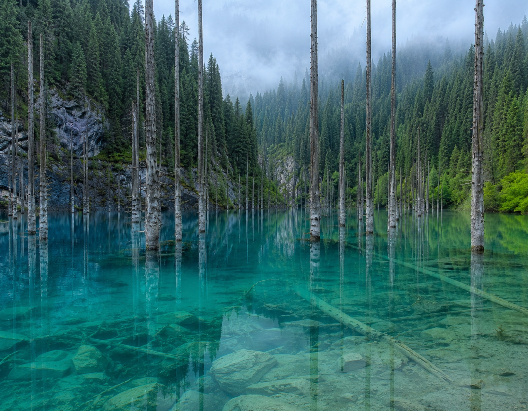 Kaindy mountain lake